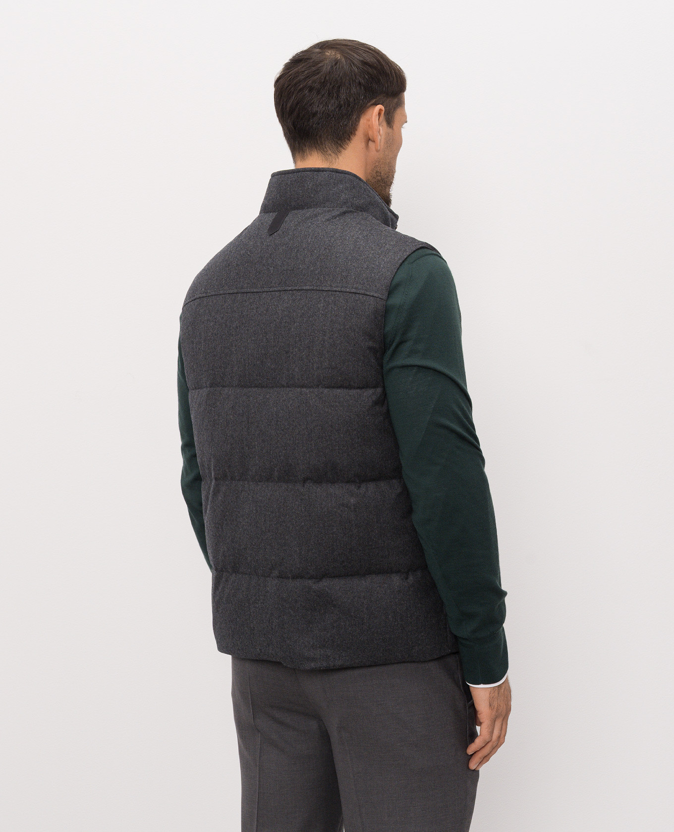 Grey wool down vest Canali 4