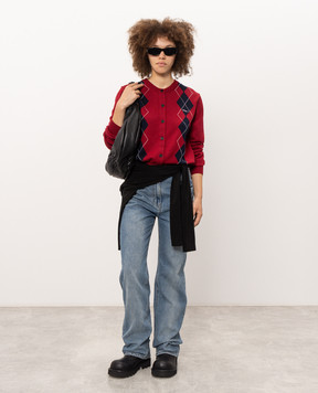 Juun.j Red wool cardigan JW695AW01Z
