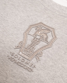 Brunello Cucinelli Children's gray sweatshirt with lurex BD983E457A