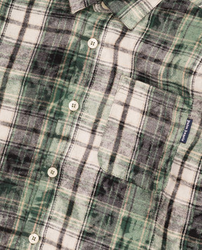 Palm Angels Children's green checked shirt F6PAJBSI132