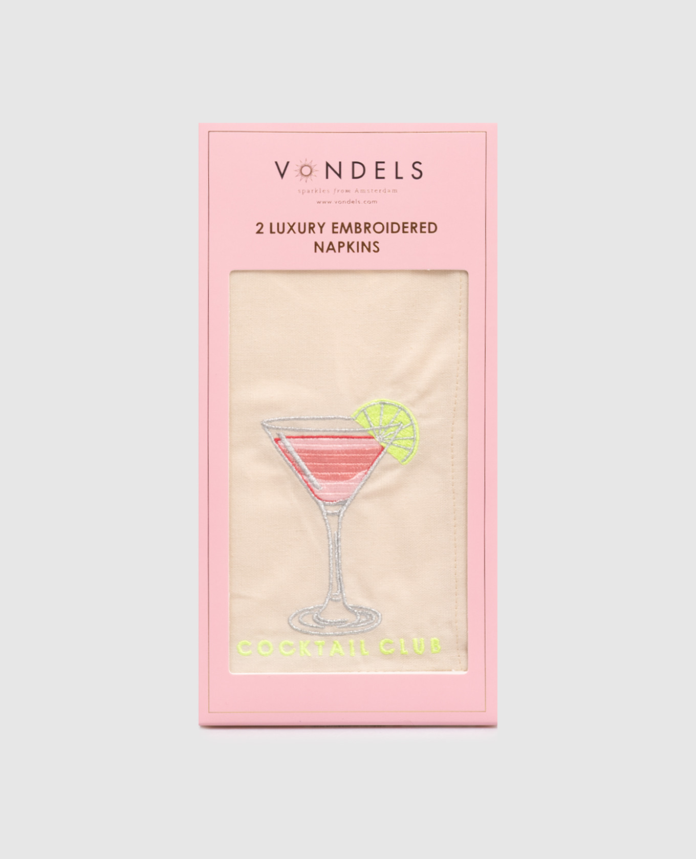 

Set of beige serving napkins COCKTAIL CLUB with linen Vondels