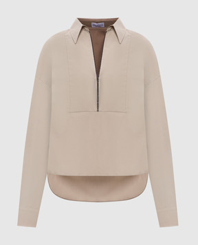 Brunello Cucinelli Beige blouse with monil chain M0091EA105