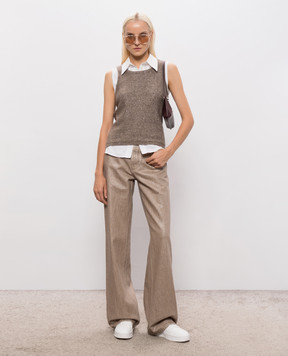Allude Brown cashmere and silk top 26577112