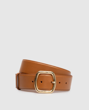 Santoni Brown leather belt with logo CW40VC904C49HFRY