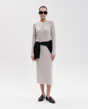Allude Beige ribbed wool and cashmere skirt 26517081