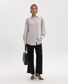 Toteme Beige striped shirt 263WRT0621FB0689