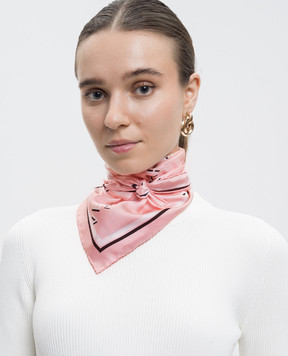 Givenchy Pink Shadow silk scarf with logo print 710009347005