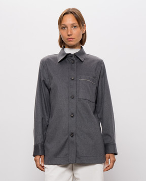 Peserico Gray shirt with wool A2110608846