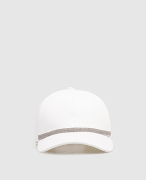 Brunello Cucinelli White cap with monil chain MCAP90011