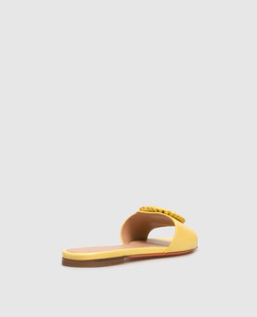 Santoni Yellow leather flip-flops WHPF72081HA1NWKE