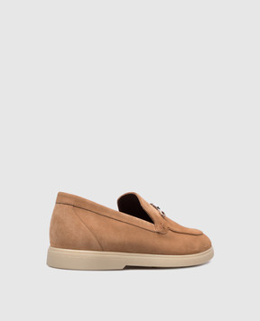 Stefano Ricci Brown suede loafers with emblem UC62G2319SDP