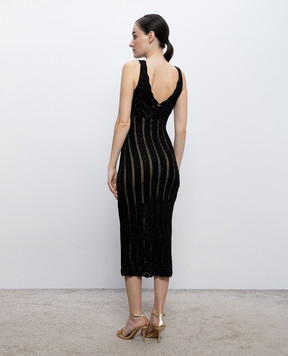Twinset Black midi dress with lurex 261TT3322