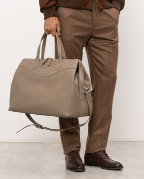 Enrico Mandelli Brown leather travel bag GEORGE7213