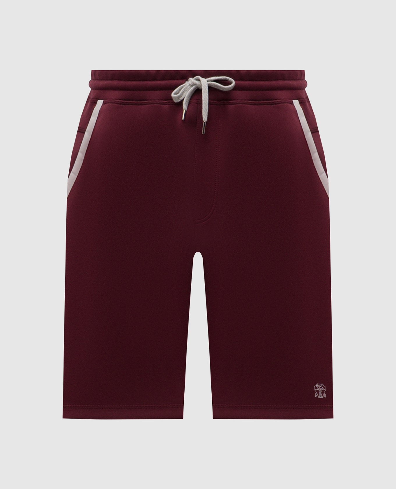

Burgundy shorts with logo print Brunello Cucinelli