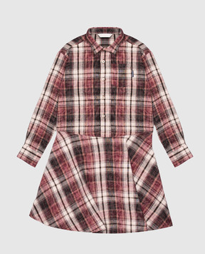 Palm Angels Children's checkered shirt dress F6PAJGDR135