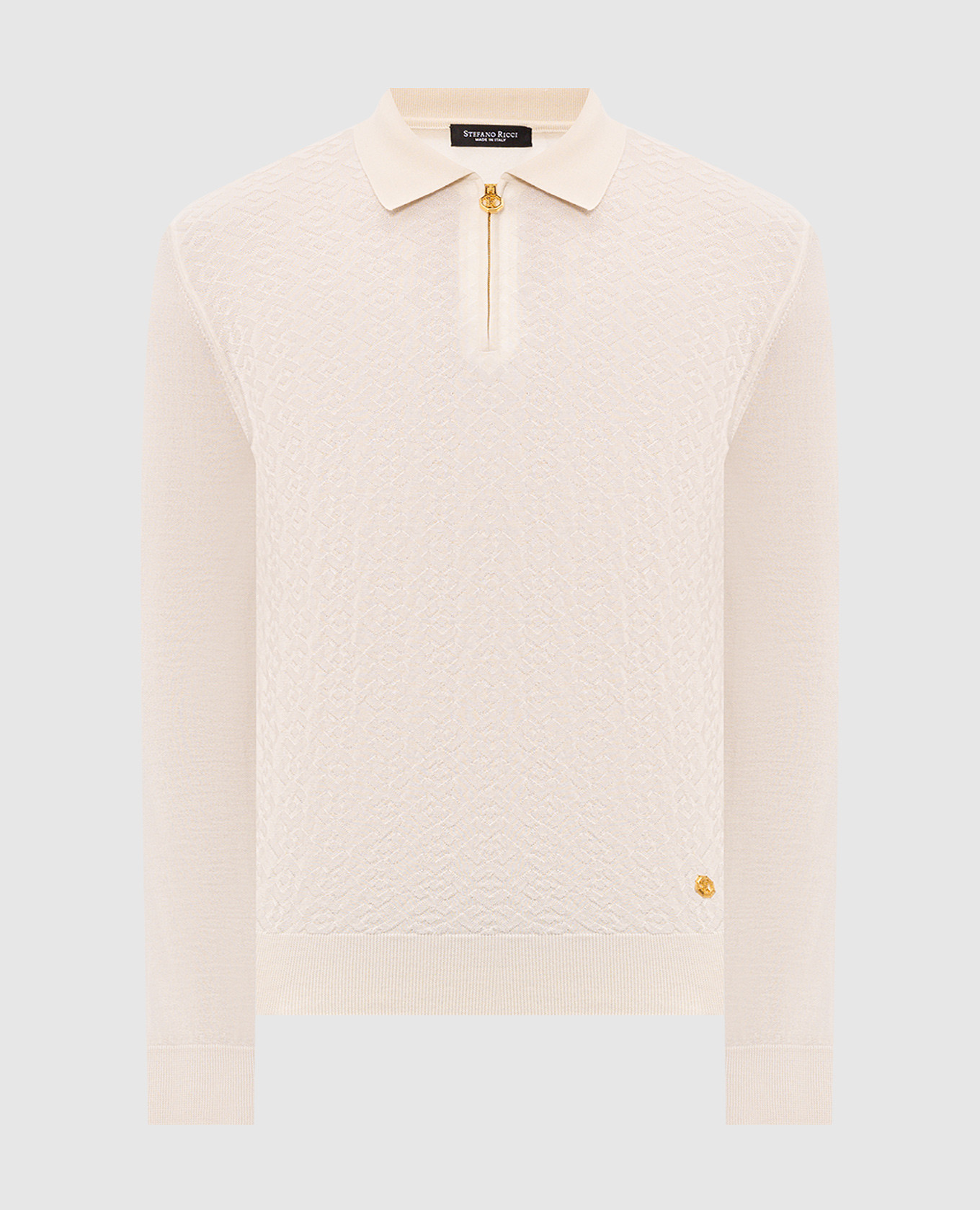 Ivory cashmere and silk polo