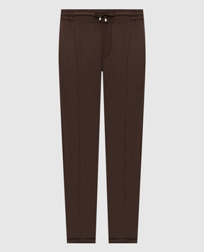 Doriani Cashmere Brown wool and silk pants P196NKF18T196