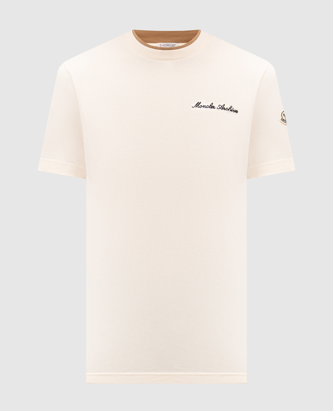 

Beige T-shirt with logo embroidery Moncler