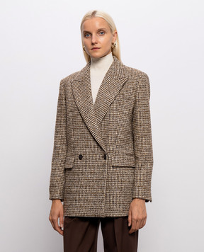 Dondup Double-breasted jacket with patterned wool DJ636FF0429DXXX