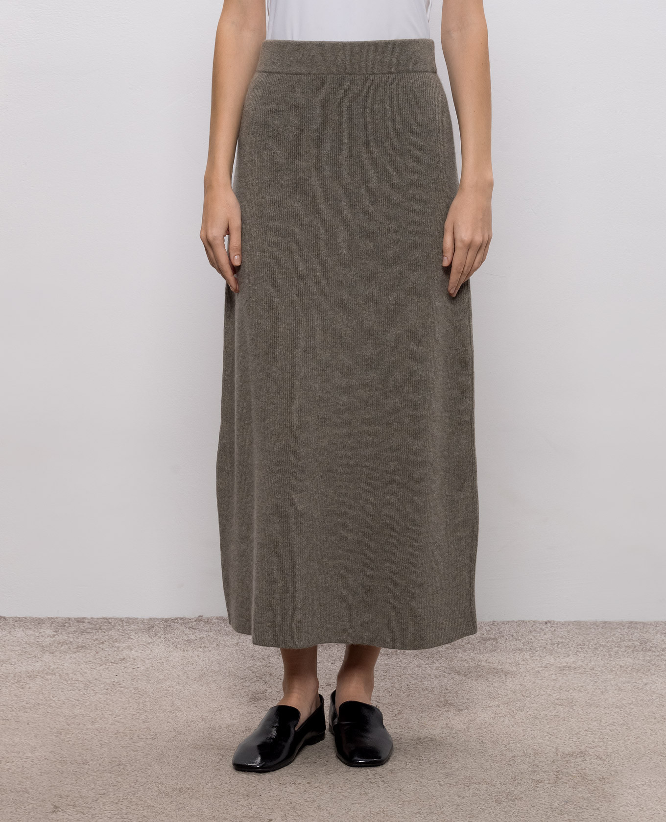Khaki cashmere skirt Agnona 3