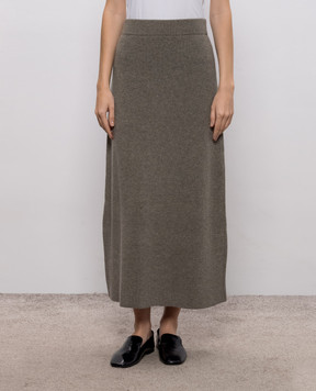 Agnona Khaki cashmere skirt KG120201K120Q