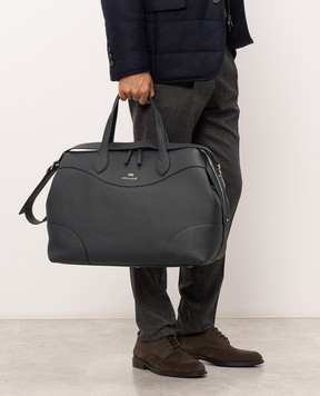 Enrico Mandelli Blue leather travel bag GEORGE7213