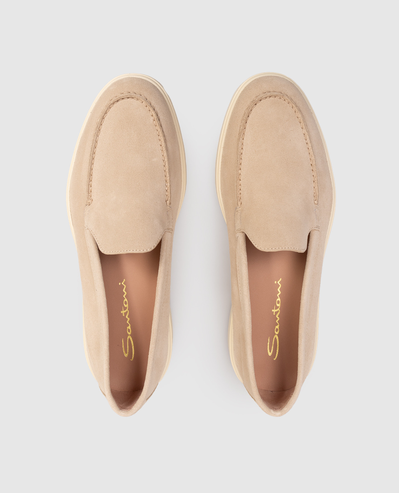 

Beige suede loafers Santoni