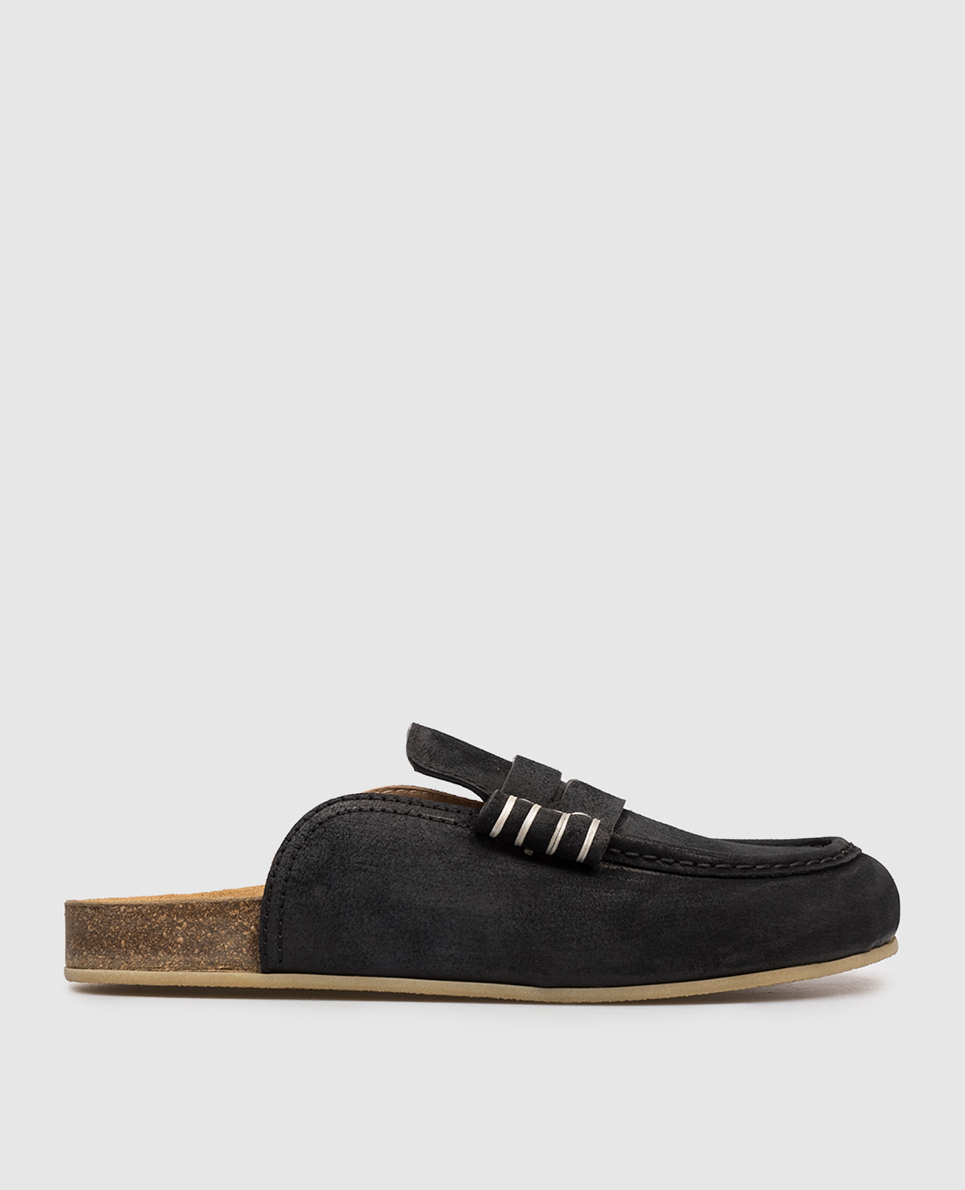 Black suede Stitch mules