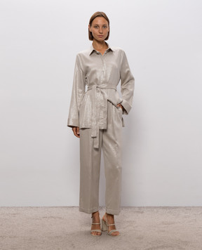 Peserico Beige pants with lurex A0403607007