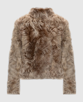 Yves Salomon Beige double-sided sheepskin coat 27WYV62355TOSX