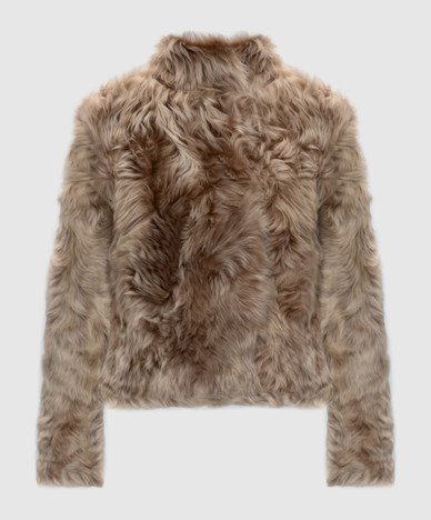 Cappotto in montone beige double-face