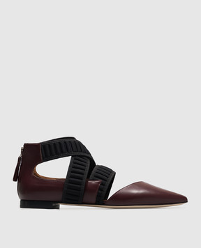 Benedetta Boroli Cadorna burgundy leather ballet flats CADORNA