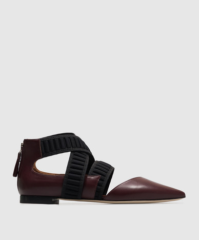 Cadorna burgundy leather ballet flats