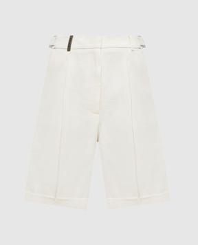 Peserico Ivory linen shorts with lapels P0421502606