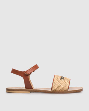 DSQUARED2 Children's brown combination sandals with raffia 8270827