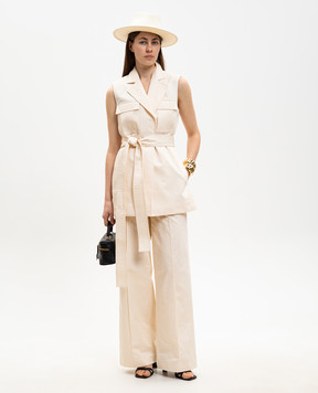 JOSEPH Diafa ivory linen vest JF009694