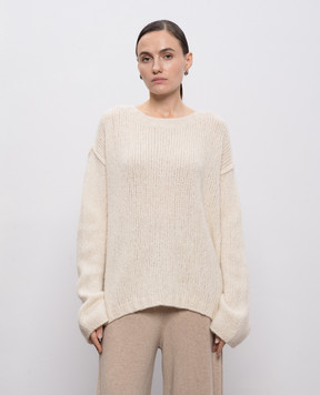 Demiur White alpaca and cashmere sweater TIFF311