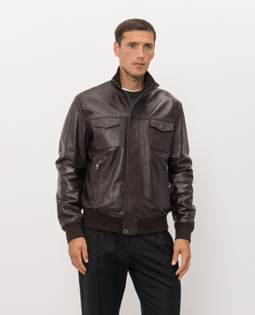 Dolce&Gabbana Brown leather jacket G9CHULHUL18