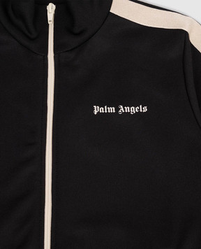 Palm Angels Children's black sports jacket with logo print PBBD002S26FAB001