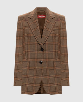 Max Mara TALCA brown checked wool jacket MSTALCA