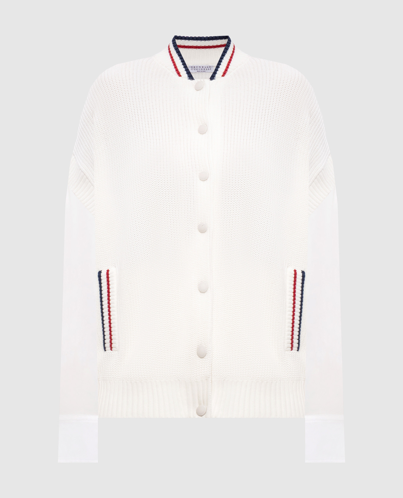 

White cardigan with layering effect Brunello Cucinelli