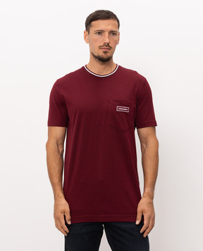Dolce&Gabbana Burgundy t-shirt with logo patch G8RA2ZG7Q2P