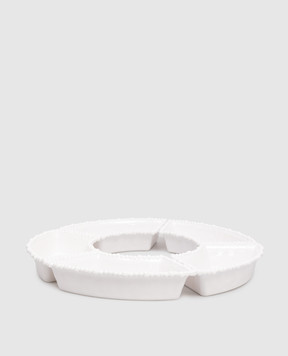 Baci Milano Pearl White Snack Plate Set APP1COL01