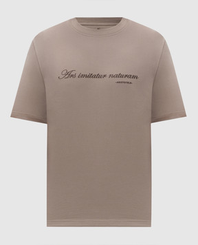 Brunello Cucinelli Brown T-shirt with embroidered inscription M0B138518