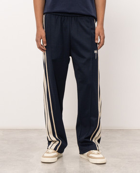 Palm Angels Blue sweatpants with branded tape PAMCJ009FB001