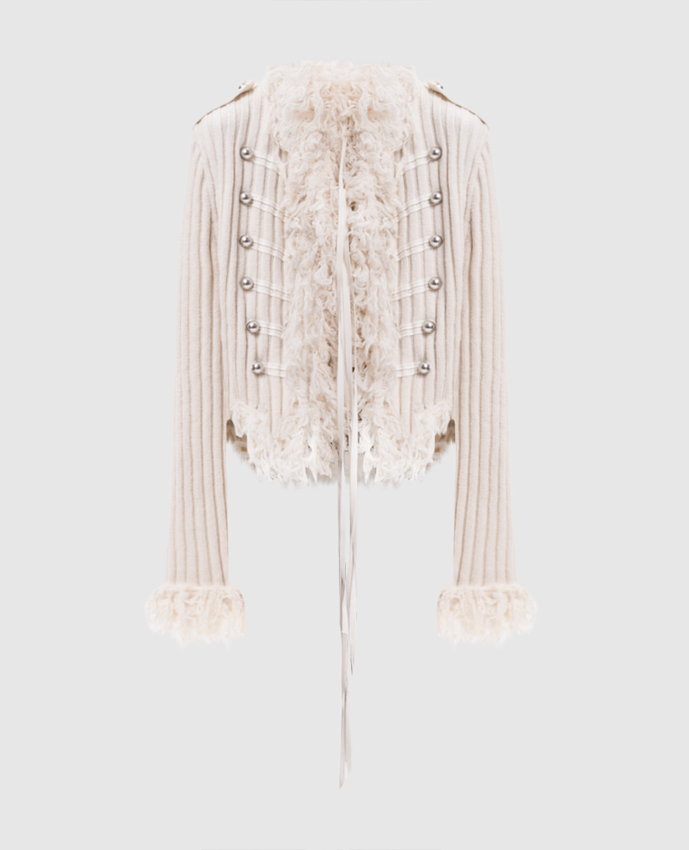 Aland Marsina beige wool cardigan Ann Demeulemeester