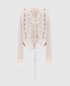 Ann Demeulemeester Aland Marsina beige wool cardigan B0014475KN093