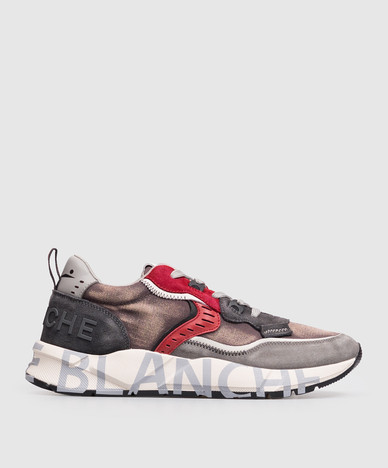 CLUB01 vintage-effect combination sneakers