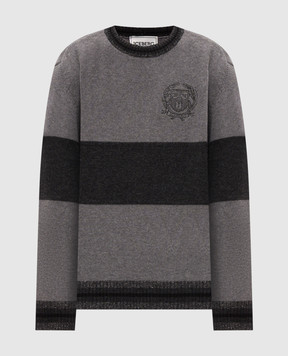 Iceberg Grey wool sweater with logo embroidery A0167077
