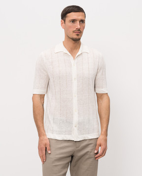 Morgano Ivory linen knitted shirt 7371882